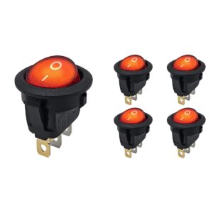 ProRide Wipschakelaar ON-OFF KCD2-12 - 3-pins - Rond - 12V/20A - Rood - 5 stuks