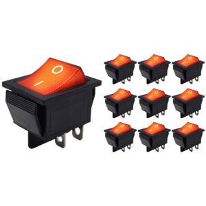 ProRide Wipschakelaar ON-OFF KCD4-202 - 2 Polig - 250V/16A - 30x22mm - Rood met controlelampje - 10 stuks