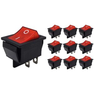 ProRide Wipschakelaar ON-OFF KCD4-202 - 2 Polig - 250V/16A - 30x22mm - Rood zonder controlelampje - 10 stuks