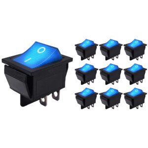 ProRide Wipschakelaar ON-OFF KCD4-202 - 2 Polig - 250V/16A - 30x22mm - Blauw met controlelampje - 10 stuks