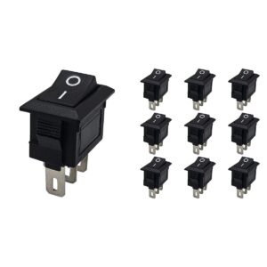 ProRide Mini Wipschakelaar ON/OFF KCD1-11 - 3-pins - Rechthoek - 250V/3A - 13x8mm - Zwart - 10 stuks