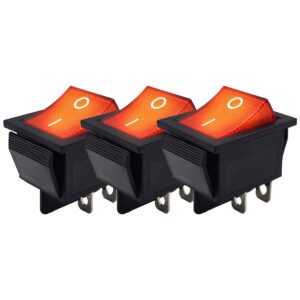 ProRide Wipschakelaar ON-OFF KCD4-202 - 2 Polig - 250V/16A - 30x22mm - Rood met controlelampje - 3 stuks