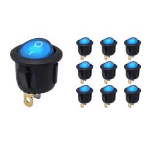 ProRide Wipschakelaar ON-OFF KCD2-220 - Rond - 3 pins - 250V/6A - Blauw - 10 stuks