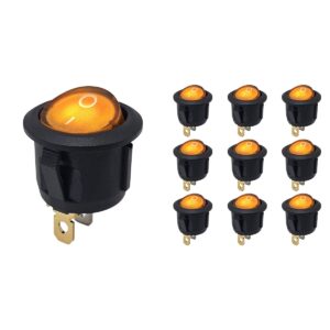 ProRide Wipschakelaar ON-OFF KCD2-220 - Rond - 3 pins - 250V/6A - Oranje - 10 stuks
