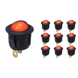 ProRide Wipschakelaar ON-OFF KCD2-220 - Rond - 3 pins - 250V/6A - Rood - 10 stuks