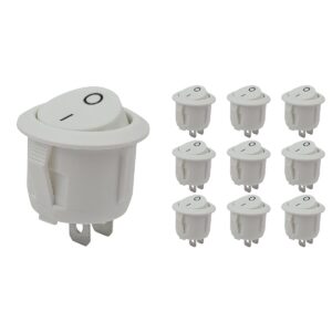 ProRide Wipschakelaar ON/OFF KCD2-202 - 2-pins - Rond ?20mm - 250V/6A - Wit - 10 stuks