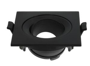 VITO Riko-SR - Vierkante Verstelbare Inbouwspot GU10 fitting - 75mm - Zwart - Draaibare Plafondspot