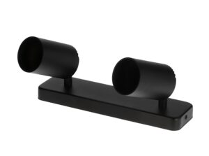 VITO Lugo-2 - Opbouwspot Plafond - 2x GU10 Fitting met verstelbare lichtbundel - 70x250mm - 55x82mm - Zwart