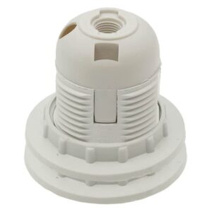 VITO E27 Lamphouder Schroefdraad - Kunststof - Wit - Persverbinding met 2 ringen - E27 fitting