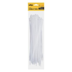 VITO - Kabelbinders - 4.8x350mm - 50 stuks - Wit - 50 stuks - Kabelbinder