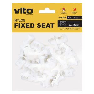 VITO Montagevoet voor Kabelbinder 5mm - Wit - Kunststof bevestigingsvoet voor Kabelbinders 50 stuks blister voor Kabelbeheer
