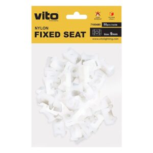 VITO Montagevoet voor Kabelbinder 9mm - Wit - Kunststof bevestigingsvoet voor Kabelbinders - 25 stuks blister - voor Kabelbeheer