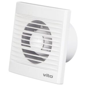 VITO Venti-A100S - Badkamerventilator met Vochtsensor en Timer - 100mm - 30dB fluister - 12W - Wit - Terugslagklep - 180m3 - 2400rpm
