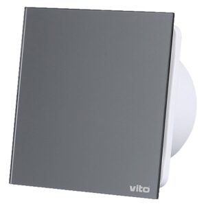 VITO Venti-GL100S - Badkamerventilator met Terugslagklep - 12W - 30dB fluister - Grijs - 180m3 - 2450rpm