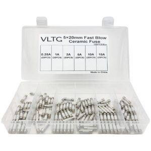 VLTG Keramische Zekering 5x20mm - Keramische Buiszekering - Snel (F) - 0.25A t/m 15A - Zekeringset 120 stuks