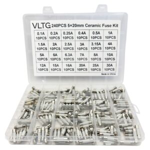 VLTG Keramische Zekering 5x20mm - Keramische Buiszekering - Snel (F) - 0.1A t/m 30A - Zekeringset 240 stuks
