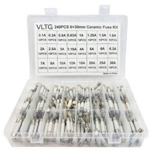 VLTG Keramische Zekering 6x30mm - Keramische Buiszekering - Snel (F) - 0.1A t/m 30A - Zekeringset 240 stuks