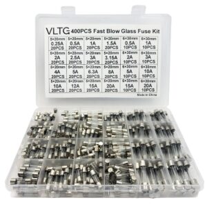 VLTG Glaszekering 5x20mm + 6x30mm - Buiszekering - Snel (F) - 0.25A t/m 20A - Zekeringset 400 stuks