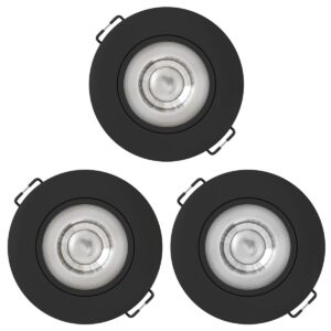 Modee LED Inbouwspot Rond Dimbaar - 4W 480 Lumen - Instelbare Lichtkleur 3000K/4000K/6500K - IP44 Ø80mm - Zwart - 3 stuks