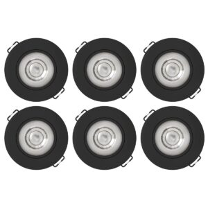 Modee LED Inbouwspot Rond Dimbaar - 4W 480 Lumen - Instelbare Lichtkleur 3000K/4000K/6500K - IP44 Ø80mm - Zwart - 6 stuks