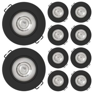 Modee LED Inbouwspot Rond Dimbaar - 4W 480 Lumen - Instelbare Lichtkleur 3000K/4000K/6500K - IP44 Ø80mm - Zwart - 10 stuks