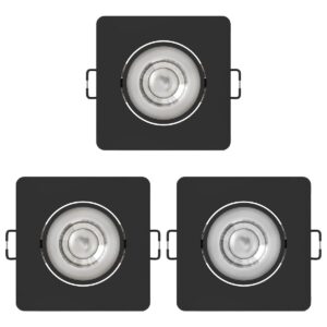 Modee LED Inbouwspot Vierkant - 4.8W 420 Lumen - 4000K Neutraal Wit - IP20 - Zwart - 3 stuks