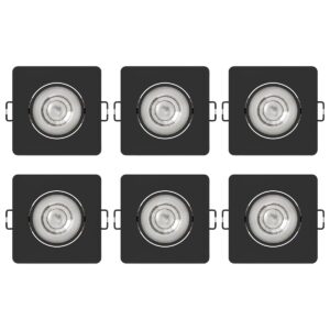 Modee LED Inbouwspot Vierkant - 4.8W 420 Lumen - 4000K Neutraal Wit - IP20 - Zwart - 6 stuks