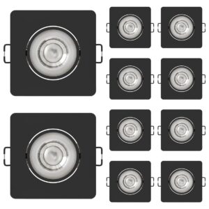 Modee LED Inbouwspot Vierkant - 4.8W 420 Lumen - 4000K Neutraal Wit - IP20 - Zwart - 10 stuks