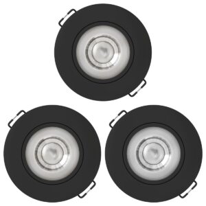 Modee LED Inbouwspot Rond - 4.8W 420 Lumen - 4000K Neutraal Wit - IP20 Ø80mm - Zwart - 3 stuks