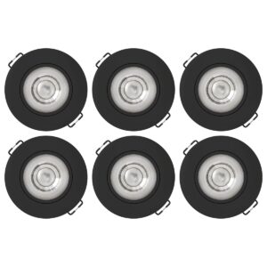 Modee LED Inbouwspot Rond - 4.8W 420 Lumen - 4000K Neutraal Wit - IP20 Ø80mm - Zwart - 6 stuks
