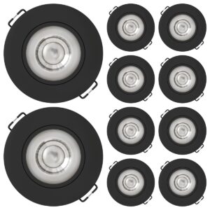 Modee LED Inbouwspot Rond - 4.8W 420 Lumen - 4000K Neutraal Wit - IP20 Ø80mm - Zwart - 10 stuks