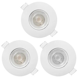 Modee LED Inbouwspot Rond - 4.9W 480 Lumen - 4000K Neutraal Wit - IP23 Ø90mm - Wit - 3 stuks