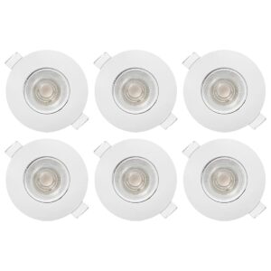 Modee LED Inbouwspot Rond - 4.9W 480 Lumen - 4000K Neutraal Wit - IP23 Ø90mm - Wit - 6 stuks