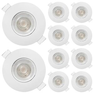 Modee LED Inbouwspot Rond - 4.9W 480 Lumen - 4000K Neutraal Wit - IP23 Ø90mm - Wit - 10 stuks