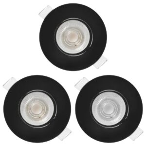 Modee LED Inbouwspot Rond - 4.9W 480 Lumen - 4000K Neutraal Wit - IP23 Ø90mm - Zwart - 3 stuks