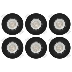Modee LED Inbouwspot Rond - 4.9W 480 Lumen - 4000K Neutraal Wit - IP23 Ø90mm - Zwart - 6 stuks