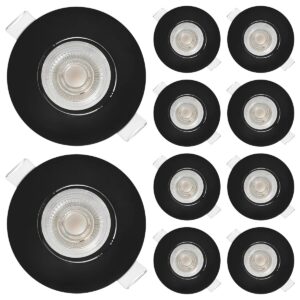 Modee LED Inbouwspot Rond - 4.9W 480 Lumen - 4000K Neutraal Wit - IP23 Ø90mm - Zwart - 10 stuks