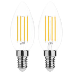 Modee E14 LED Filament Lamp Dimbaar - 5.9W 806LM 2700K - Warm Wit - LED Filament Kaarslamp C37 - 2 stuks