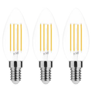 Modee E14 LED Filament Lamp Dimbaar - 5.9W 806LM 2700K - Warm Wit - LED Filament Kaarslamp C37 - 3 stuks