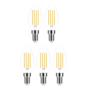 Modee E14 LED Filament Lamp Dimbaar - 5.9W 806LM 2700K - Warm Wit - LED Filament Kaarslamp C37 - 5 stuks