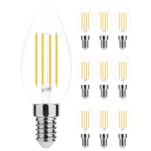 Modee E14 LED Filament Lamp Dimbaar - 5.9W 806LM 2700K - Warm Wit - LED Filament Kaarslamp C37 - 10 stuks