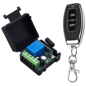 Draadloze Relais Schakelaar - DC 12-60V - 433 MHz - 1 Kanaal - 10A Schakelvermogen - Met Afstandsbediening