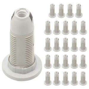 VITO E14 Lamphouder Schroefdraad - Kunststof - Wit - Persverbinding met 2 ringen - E14 fitting - 25 stuks