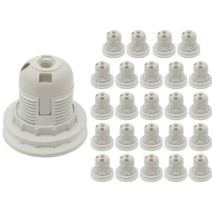 VITO E27 Lamphouder Schroefdraad - Kunststof - Wit - Persverbinding met 2 ringen - E27 fitting - 25 stuks