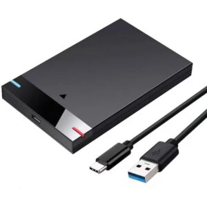 Externe HDD/SSD Behuizing voor 2.5'' Schijf - SATA - USB Type-C - USB 3.0 - YPH-200 - Zwart