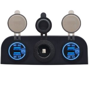 ProRide 12V USB Autolader 2 Poorten - QC3.0 - Voltmeter en 12V/24V Sigarettenplug - Drievoudig opbouw