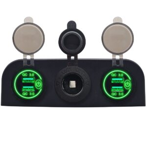 ProRide 12V USB Autolader 2 Poorten - QC3.0 - Voltmeter en 12V/24V Sigarettenplug - Drievoudig opbouw