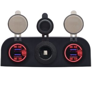ProRide 12V USB Autolader 2 Poorten - QC3.0 - Voltmeter en 12V/24V Sigarettenplug - Drievoudig opbouw