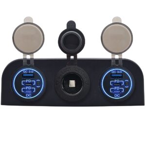 ProRide 12V USB Autolader 3 Poorten - QC3.0 - Voltmeter en 12V/24V Sigarettenplug - Drievoudig opbouw