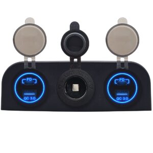 ProRide 12V USB Autolader 2 Poorten - QC3.0 - Voltmeter en 12V/24V Sigarettenplug - Drievoudig opbouw